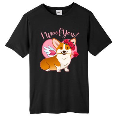 Funny Cute Corgi Valentine I Woof You Tall Fusion ChromaSoft Performance T-Shirt