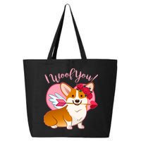 Funny Cute Corgi Valentine I Woof You 25L Jumbo Tote