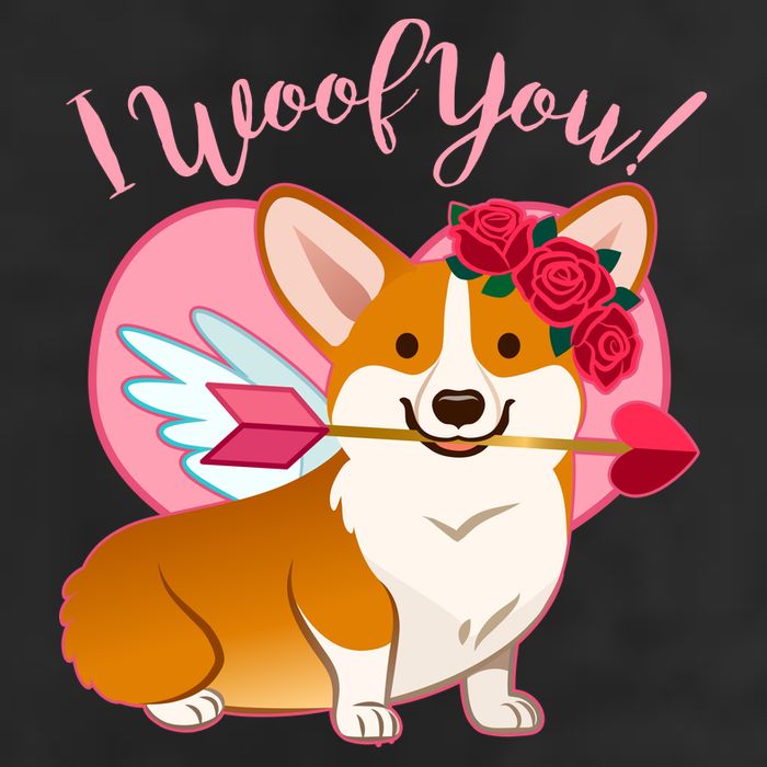 Funny Cute Corgi Valentine I Woof You 25L Jumbo Tote