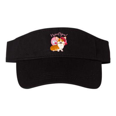 Funny Cute Corgi Valentine I Woof You Visor
