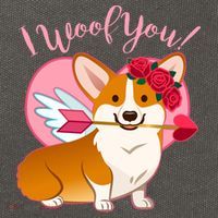 Funny Cute Corgi Valentine I Woof You Cotton Canvas Backpack