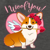 Funny Cute Corgi Valentine I Woof You Vector Backpack