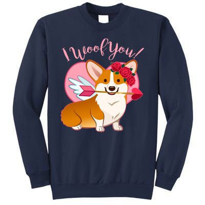 Funny Cute Corgi Valentine I Woof You Sweatshirt