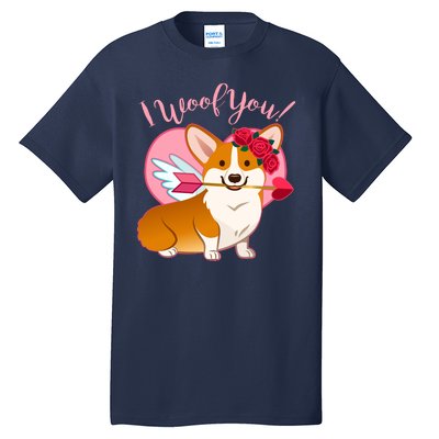 Funny Cute Corgi Valentine I Woof You Tall T-Shirt