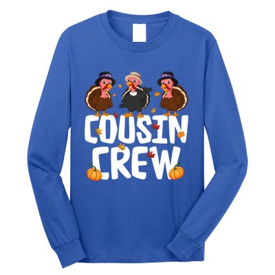 Funny Cousin Crew Turkey Thanksgiving Outfit Gift Long Sleeve Shirt