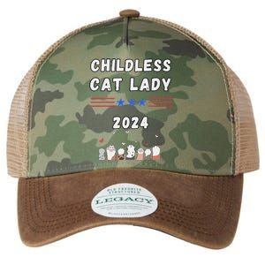 Funny Childless Crazy Cat Lady 2024 Crazy Cat Lady Funny Legacy Tie Dye Trucker Hat