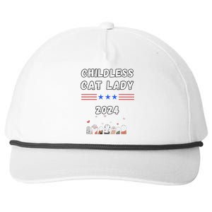 Funny Childless Crazy Cat Lady 2024 Crazy Cat Lady Funny Snapback Five-Panel Rope Hat