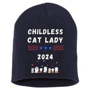 Funny Childless Crazy Cat Lady 2024 Crazy Cat Lady Funny Short Acrylic Beanie