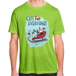 Funny Christmas Cats For Everybody Xmas Cat Santa Gift Adult ChromaSoft Performance T-Shirt