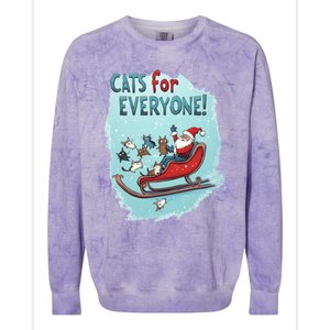 Funny Christmas Cats For Everybody Xmas Cat Santa Gift Colorblast Crewneck Sweatshirt