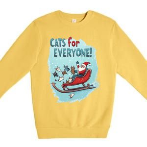 Funny Christmas Cats For Everybody Xmas Cat Santa Gift Premium Crewneck Sweatshirt