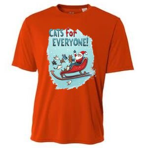 Funny Christmas Cats For Everybody Xmas Cat Santa Gift Cooling Performance Crew T-Shirt