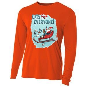 Funny Christmas Cats For Everybody Xmas Cat Santa Gift Cooling Performance Long Sleeve Crew