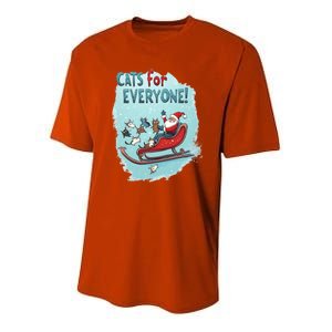 Funny Christmas Cats For Everybody Xmas Cat Santa Gift Youth Performance Sprint T-Shirt