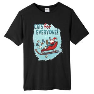 Funny Christmas Cats For Everybody Xmas Cat Santa Gift Tall Fusion ChromaSoft Performance T-Shirt