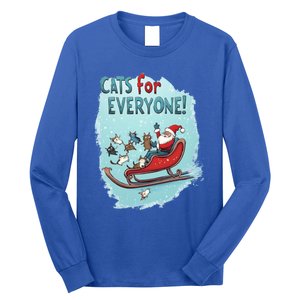 Funny Christmas Cats For Everybody Xmas Cat Santa Gift Long Sleeve Shirt