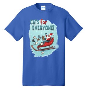 Funny Christmas Cats For Everybody Xmas Cat Santa Gift Tall T-Shirt