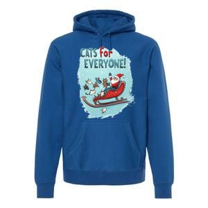 Funny Christmas Cats For Everybody Xmas Cat Santa Gift Premium Hoodie