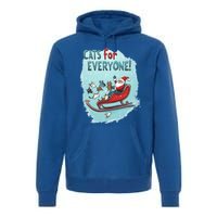 Funny Christmas Cats For Everybody Xmas Cat Santa Gift Premium Hoodie