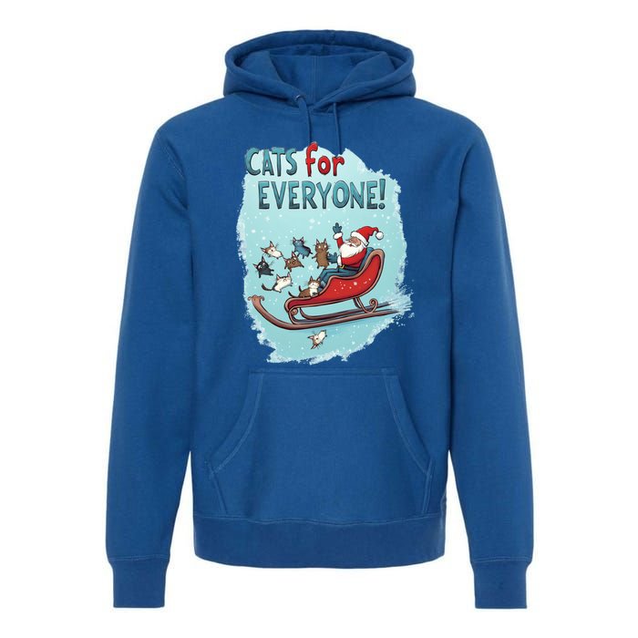 Funny Christmas Cats For Everybody Xmas Cat Santa Gift Premium Hoodie