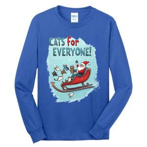 Funny Christmas Cats For Everybody Xmas Cat Santa Gift Tall Long Sleeve T-Shirt