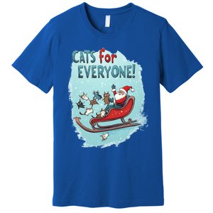 Funny Christmas Cats For Everybody Xmas Cat Santa Gift Premium T-Shirt