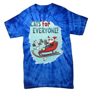 Funny Christmas Cats For Everybody Xmas Cat Santa Gift Tie-Dye T-Shirt