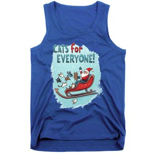 Funny Christmas Cats For Everybody Xmas Cat Santa Gift Tank Top