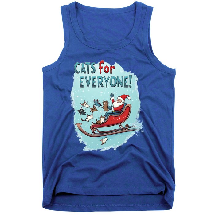 Funny Christmas Cats For Everybody Xmas Cat Santa Gift Tank Top