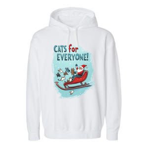 Funny Christmas Cats For Everybody Xmas Cat Santa Gift Garment-Dyed Fleece Hoodie