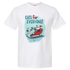 Funny Christmas Cats For Everybody Xmas Cat Santa Gift Garment-Dyed Heavyweight T-Shirt