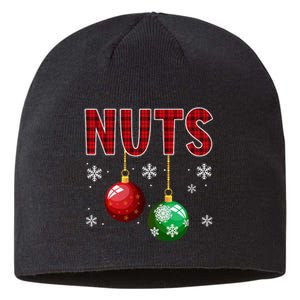 Funny Christmas Couples Chest Nuts Sustainable Beanie