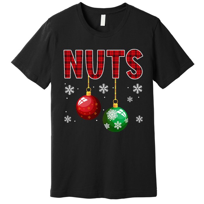 Funny Christmas Couples Chest Nuts Premium T-Shirt