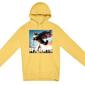 Funny Childless Cat Ladies For Harris 2024 Premium Pullover Hoodie