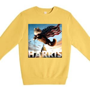 Funny Childless Cat Ladies For Harris 2024 Premium Crewneck Sweatshirt