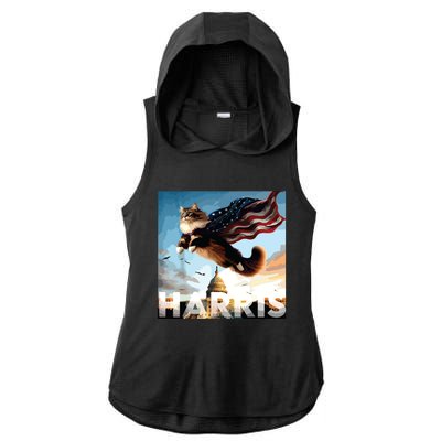 Funny Childless Cat Ladies For Harris 2024 Ladies PosiCharge Tri-Blend Wicking Draft Hoodie Tank