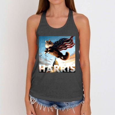 Funny Childless Cat Ladies For Harris 2024 Women's Knotted Racerback Tank