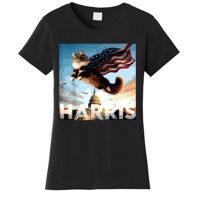 Funny Childless Cat Ladies For Harris 2024 Women's T-Shirt