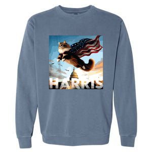 Funny Childless Cat Ladies For Harris 2024 Garment-Dyed Sweatshirt