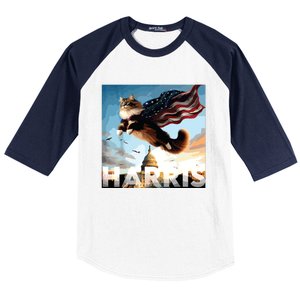 Funny Childless Cat Ladies For Harris 2024 Baseball Sleeve Shirt