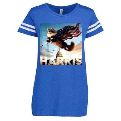 Funny Childless Cat Ladies For Harris 2024 Enza Ladies Jersey Football T-Shirt