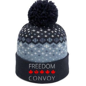 Freedom Convoy Canadian Trucker The Baniff Cuffed Pom Beanie