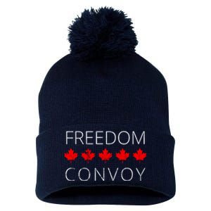 Freedom Convoy Canadian Trucker Pom Pom 12in Knit Beanie