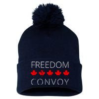 Freedom Convoy Canadian Trucker Pom Pom 12in Knit Beanie