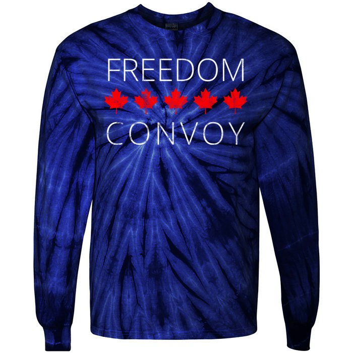 Freedom Convoy Canadian Trucker Tie-Dye Long Sleeve Shirt