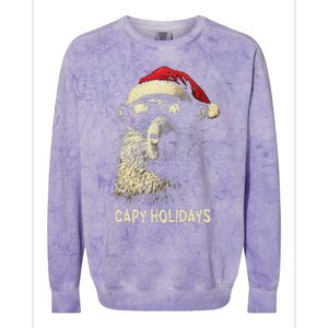 Funny Christmas Capy Holidays Ns Xmas Capybara Colorblast Crewneck Sweatshirt