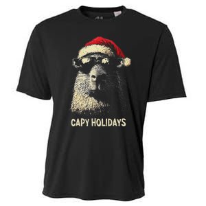 Funny Christmas Capy Holidays Ns Xmas Capybara Cooling Performance Crew T-Shirt