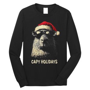 Funny Christmas Capy Holidays Ns Xmas Capybara Long Sleeve Shirt