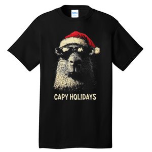 Funny Christmas Capy Holidays Ns Xmas Capybara Tall T-Shirt