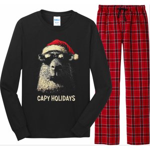 Funny Christmas Capy Holidays Ns Xmas Capybara Long Sleeve Pajama Set